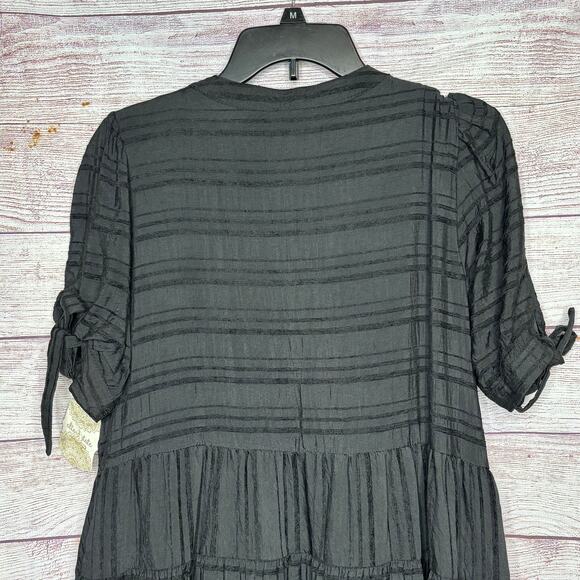 Altar’d State Black Tiered Striped Mini Witchy Halloween Dress Size Medium New - Picture 11 of 14